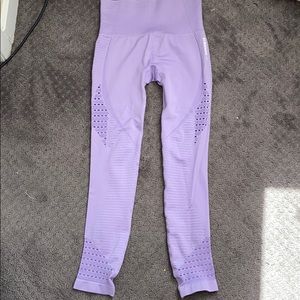 high waisted light purple gymshark leggings